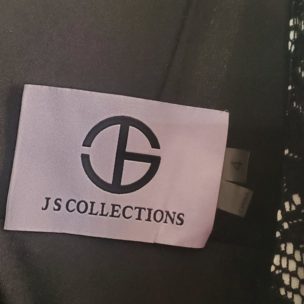 Js Collections Black And White Lace Overlay Dress - image 3